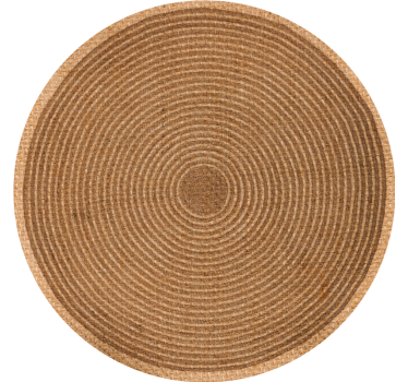 Cortina roller beige textura de yute circular - TenVinilo