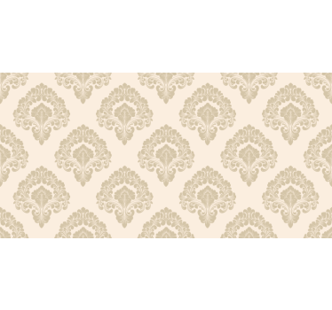 Cortina roller beige con patrón floral dorado provincial - TenVinilo