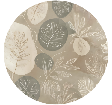 Cortina roller beige abstracto botánico neutral - TenVinilo