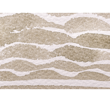 Cortina roller beige con patrón de olas marrones - TenVinilo