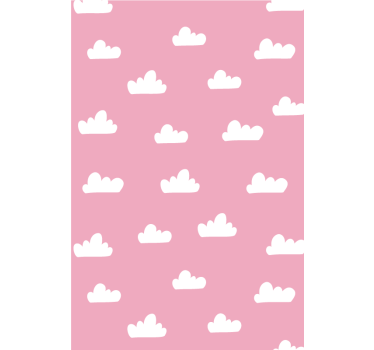 Estor enrollable nubes blancas con fondo rosa - TenVinilo