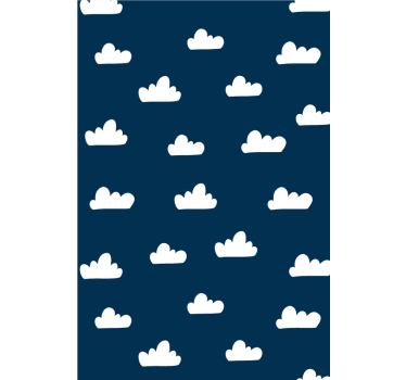 Estor enrollable azul patrón nubes con fondo oscuro - TenVinilo