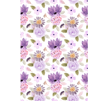Estor estilo original de flores moradas - TenVinilo