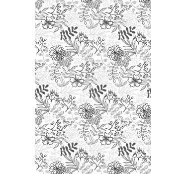Estor estampado floral de tonos grises - TenVinilo