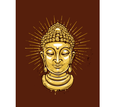 Estor estilo zen silueta de buda dorado - TenVinilo