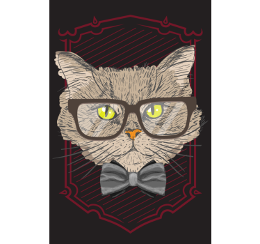 Estor estilo divertido Gato con gafas - TenVinilo