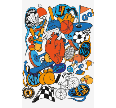 Estor de deportes Deportes collage - TenVinilo