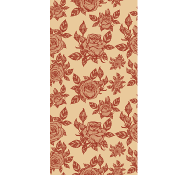 Estor estampado floral patrón rosas vintage - TenVinilo