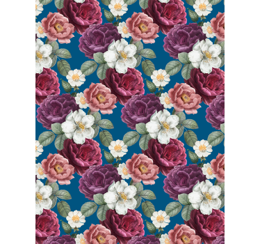 Cortina roller floral arreglo de rosas vibrantes - TenVinilo