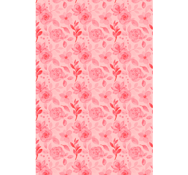 Cortina roller floral patrón romántico de rosas - TenVinilo