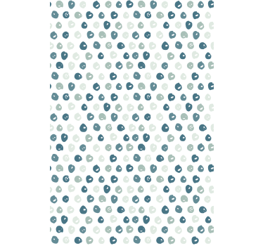 Cortina roller living comedor puntos pintados de azul - TenVinilo