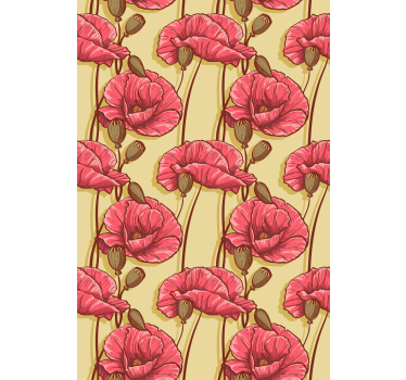 Estor estampado floral patrón amapolas vintage - TenVinilo