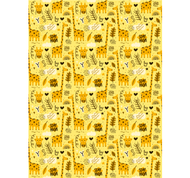 Cortina roller infantil animales de la selva amarillos - TenVinilo