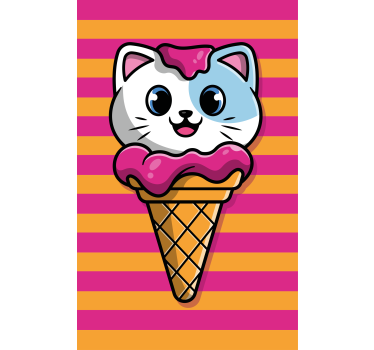 Cortina roller animales helado de gato - TenVinilo