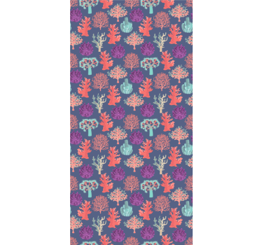 Cortina roller flores patrones de coral coloridos - TenVinilo
