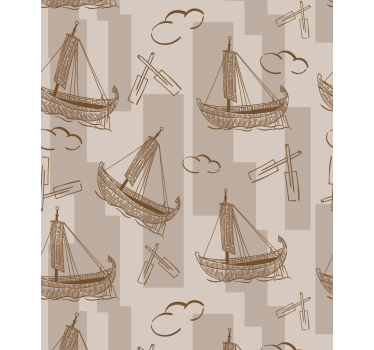 Cortina roller infantil patrón de barcos de vela - TenVinilo