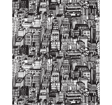 Estor con dibujos Horizonte de nueva york reflejado - TenVinilo