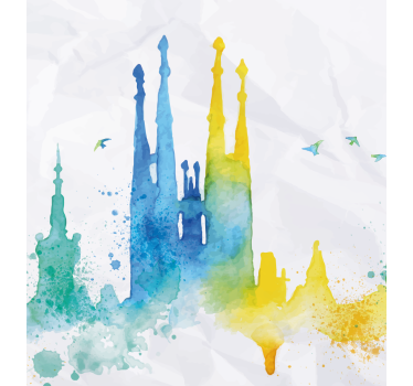 Estor con dibujos Acuarela sagrada familia - TenVinilo