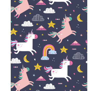 Cortina roller infantil unicornios y estrellas - TenVinilo