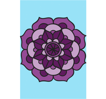 Cortina roller floral flor morada intrincada - TenVinilo