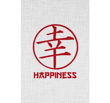 Cortina roller frase felicidad en japonés - TenVinilo