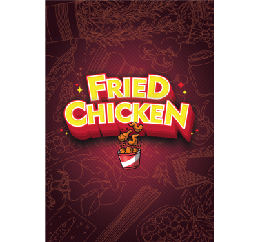 Cortina roller frase delicia de pollo frito - TenVinilo