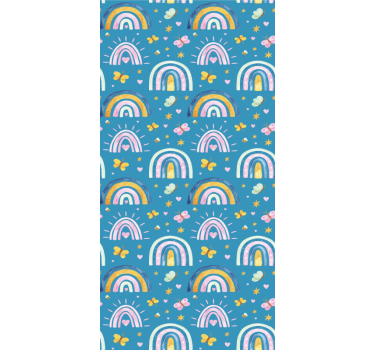 Cortina roller infantil diseño de mariposas arcoiris - TenVinilo