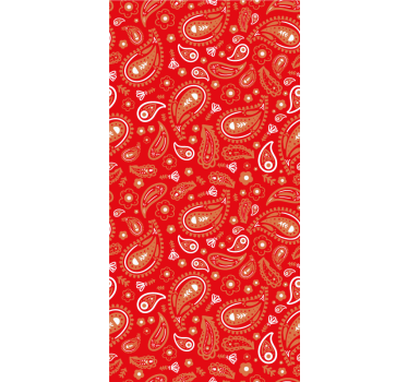 Cortina roller floral patrón de cachemira rojo - TenVinilo