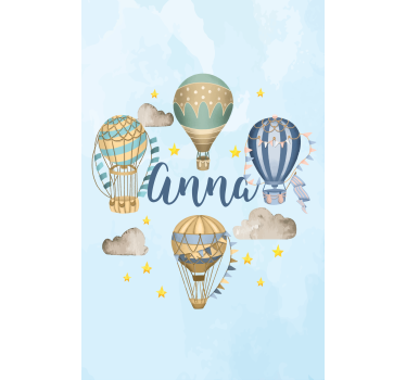 Cortina roller personalizable globos aerostáticos con nombre - TenVinilo