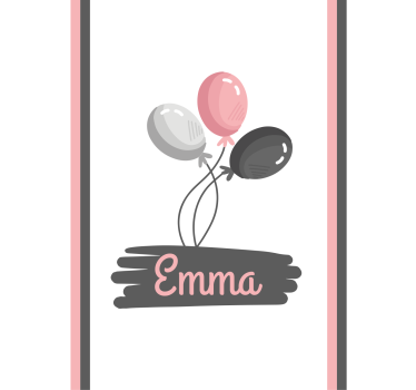 Cortina roller infantil globos con nombre - TenVinilo