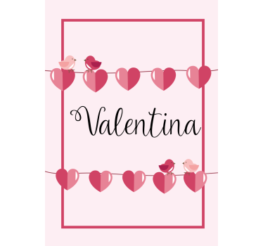 Cortina roller juvenil corazones de amor y nombre - TenVinilo