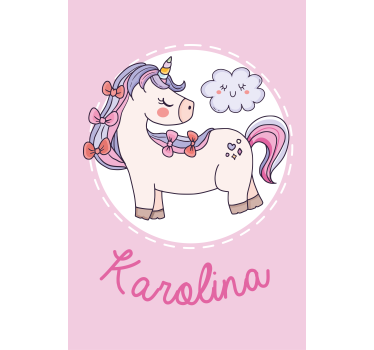 Estor habitación infantil personalizado unicornio rosa - TenVinilo