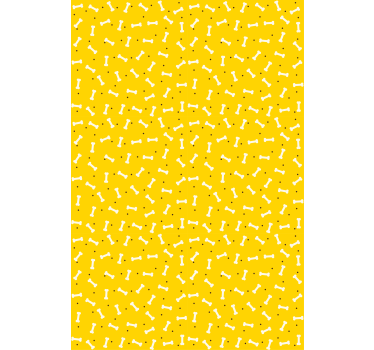 Estor habitación infantil Lindo fondo amarillo hueso de perro - TenVinilo