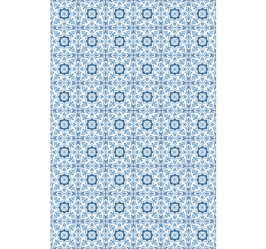 Cortina roller baño mosaicos azules complejos - TenVinilo