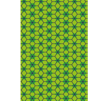Cortina roller verde patrones geométricos verdes - TenVinilo