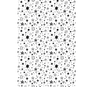 Estor estilo moderno Patrón de estrella negra fondo blanco - TenVinilo