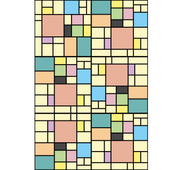 Cortina roller moderno cuadrados geométricos de colores - TenVinilo