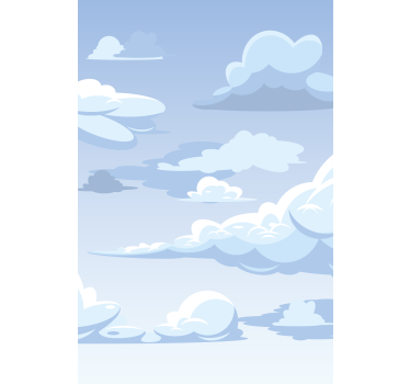 Estor de nubes Dibujo de cielo de estilo de dibujos animados - TenVinilo