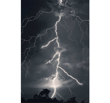 Estor de nubes Tormenta oscura con iluminación - TenVinilo