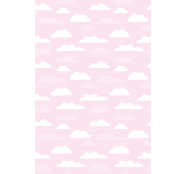 Estor de nubes Fondo rosa con estilo de dibujos animados - TenVinilo
