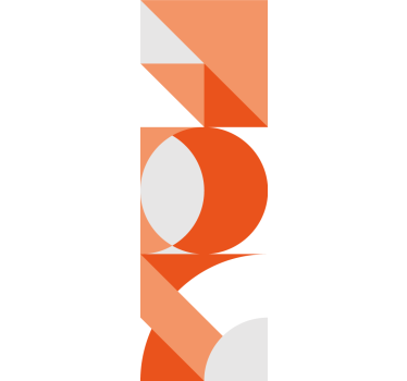 Estor para salón Bloque de color blanco naranja - TenVinilo