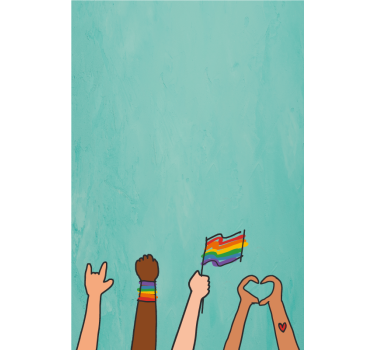 Estor para salón Orgullo gay estilo doodle - TenVinilo