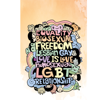 Cortina roller frase afirmación de amor lgbtq+ - TenVinilo
