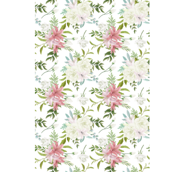 Cortina roller elegante arreglo floral sencillo - TenVinilo
