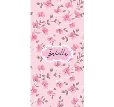Cortina roller infantil flores de cerezo con nombre - TenVinilo