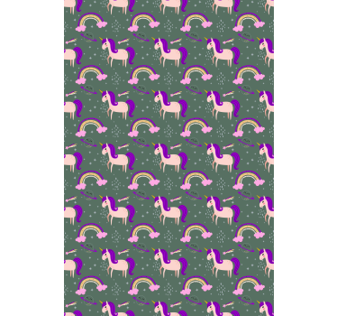 Cortina roller infantil patrón de unicornio morado - TenVinilo
