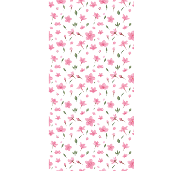 Cortina roller floral delicado patrón rosa - TenVinilo