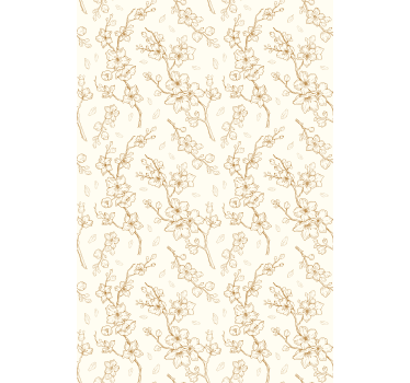 Cortina roller flores patrón de flores beige simple - TenVinilo