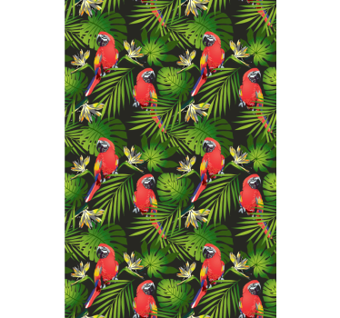 Cortina roller animales loros tropicales coloridos - TenVinilo