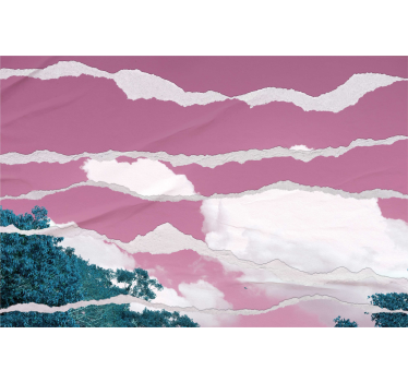 Cortina roller nubes horizonte rosado nublado - TenVinilo